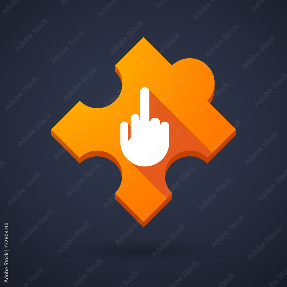 Puzzle piece icon with a hand