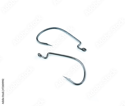 Strong fishing hook isolated on white background