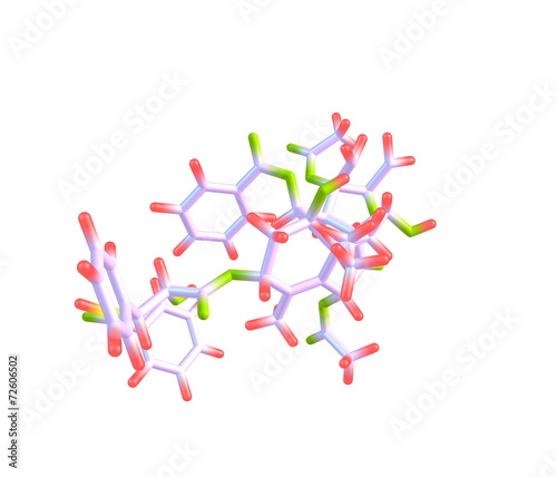 Paclitaxel molecule isolated on white