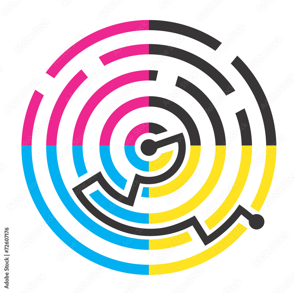 Labyrinth of print colors Labyrinth of print colors