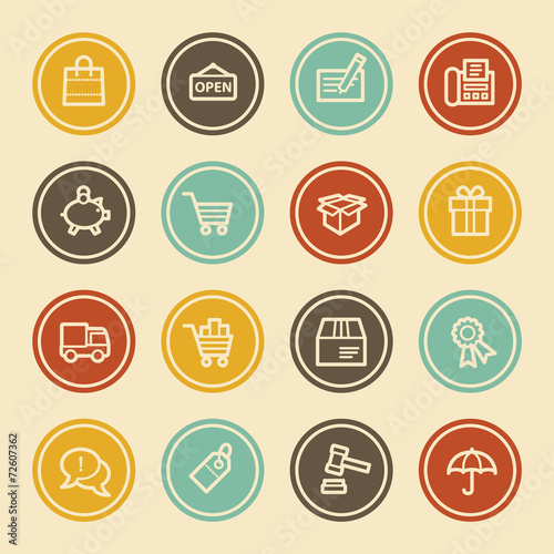 Shopping  Web Icons  Color Circle Buttons