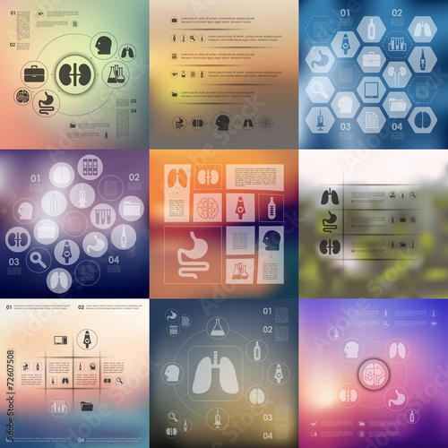 medical infographic with unfocused background