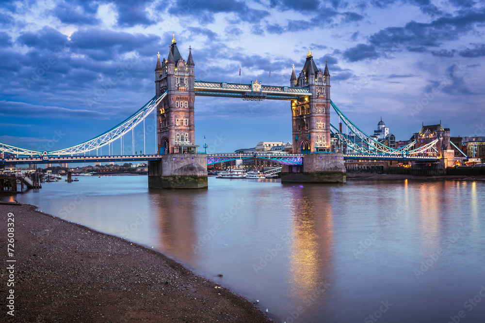 Famous Tower Bridge at Sunset, London, United Kingdom