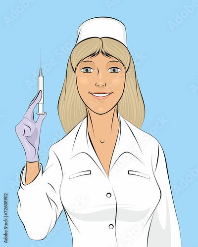 Nurse with a seringe