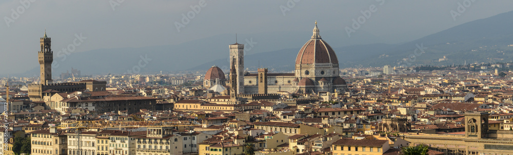 Cityscape of Florence, Italy, with the Cathedral and bell tower