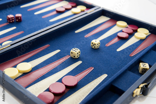 Fototapeta board games - backgammon in play