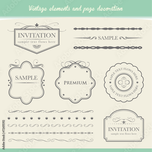 Vintage elements and page decoration