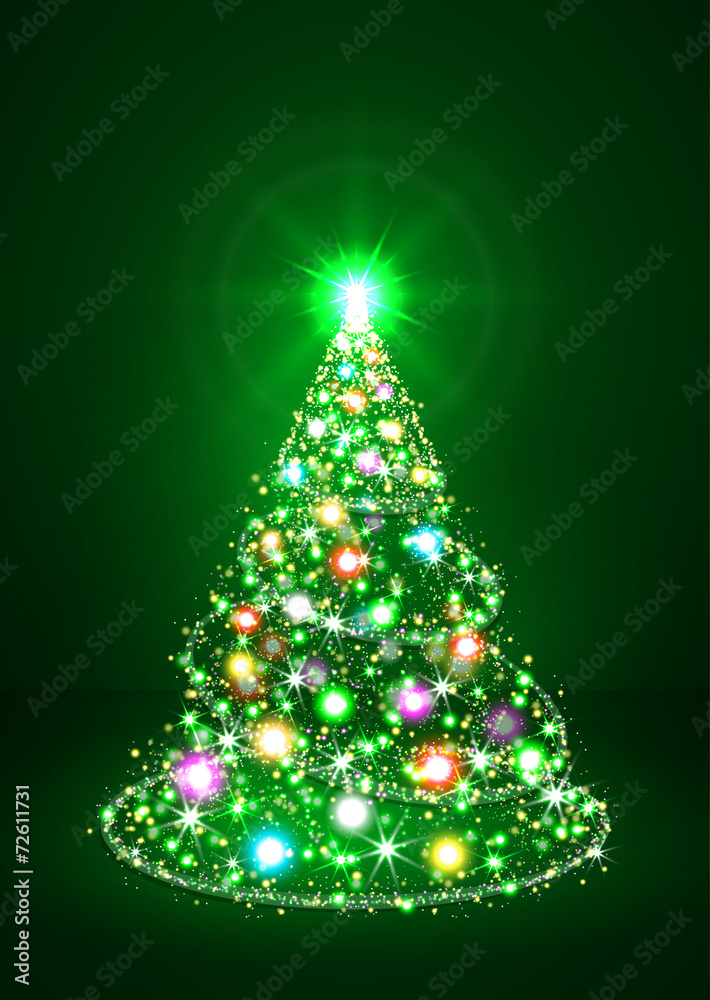 Weihnachtsbaum, abstrakter Tannenbaum, Christbaum, geschmückt Weihnachtsbaum, abstrakter Tannenbaum, Christbaum, geschmückt