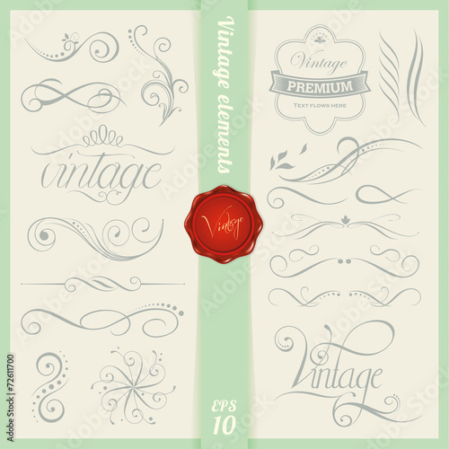 Vintage elements and page decoration