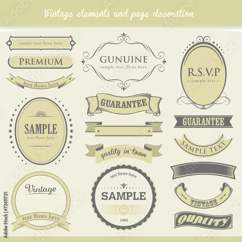 Vintage elements and page decoration