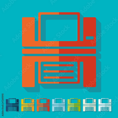 Flat design: printer