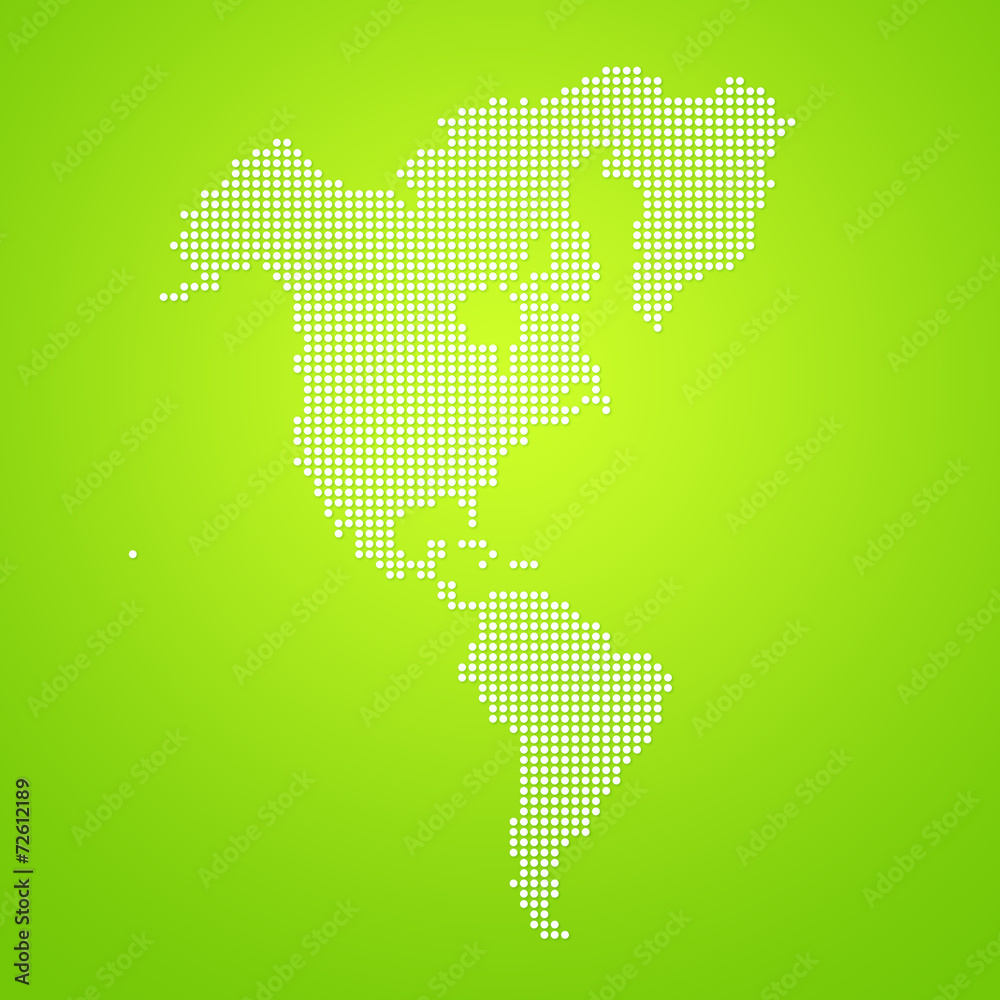 Fototapeta premium North and South America dotted map