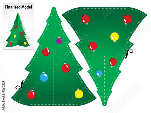 Paper Craft toy model of a Christmas tree