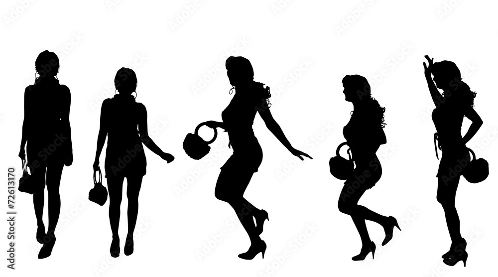 Fototapeta premium Vector silhouette of a woman.
