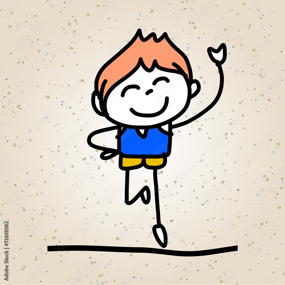 hand drawing abstract cartoon happy kids hand drawing abstract cartoon happy kids