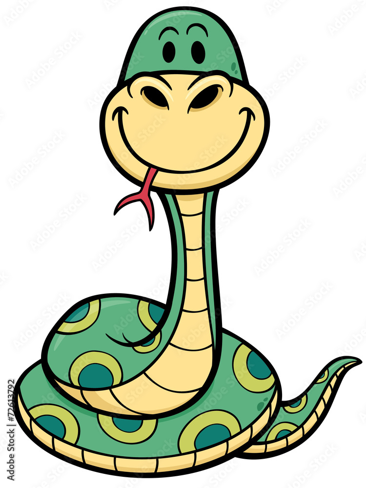 Fototapeta premium Vector Illustration of Cartoon Snake