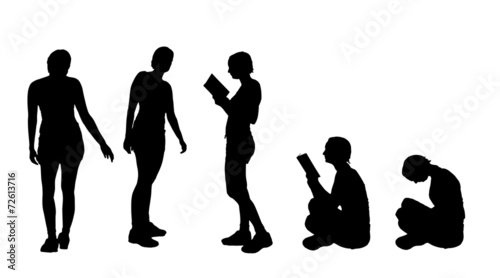 Vector silhouette of a woman.