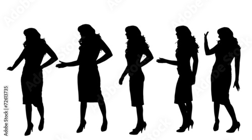 Vector silhouette of a businesswoman.