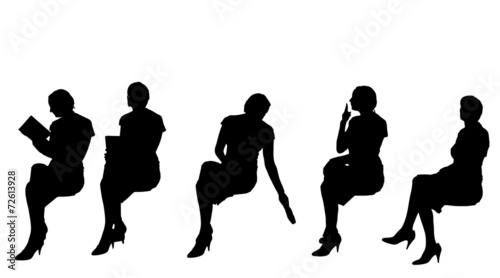 Vector silhouette of woman.