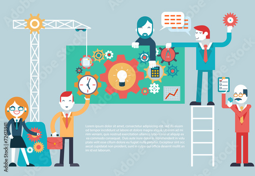 Gears Company Team Infographic Work Businessman Director
