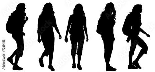 Vector silhouette of woman.