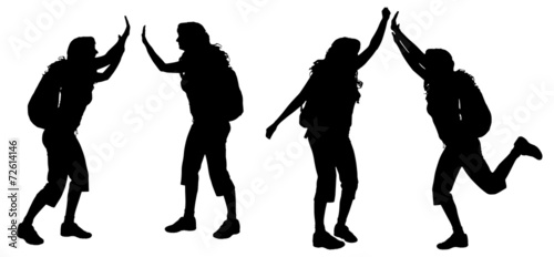 Vector silhouette of woman.