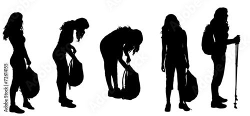 Vector silhouette of woman.