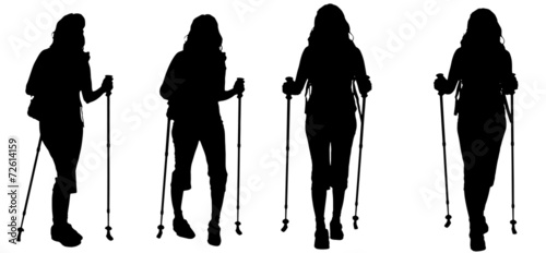 Vector silhouette of woman.