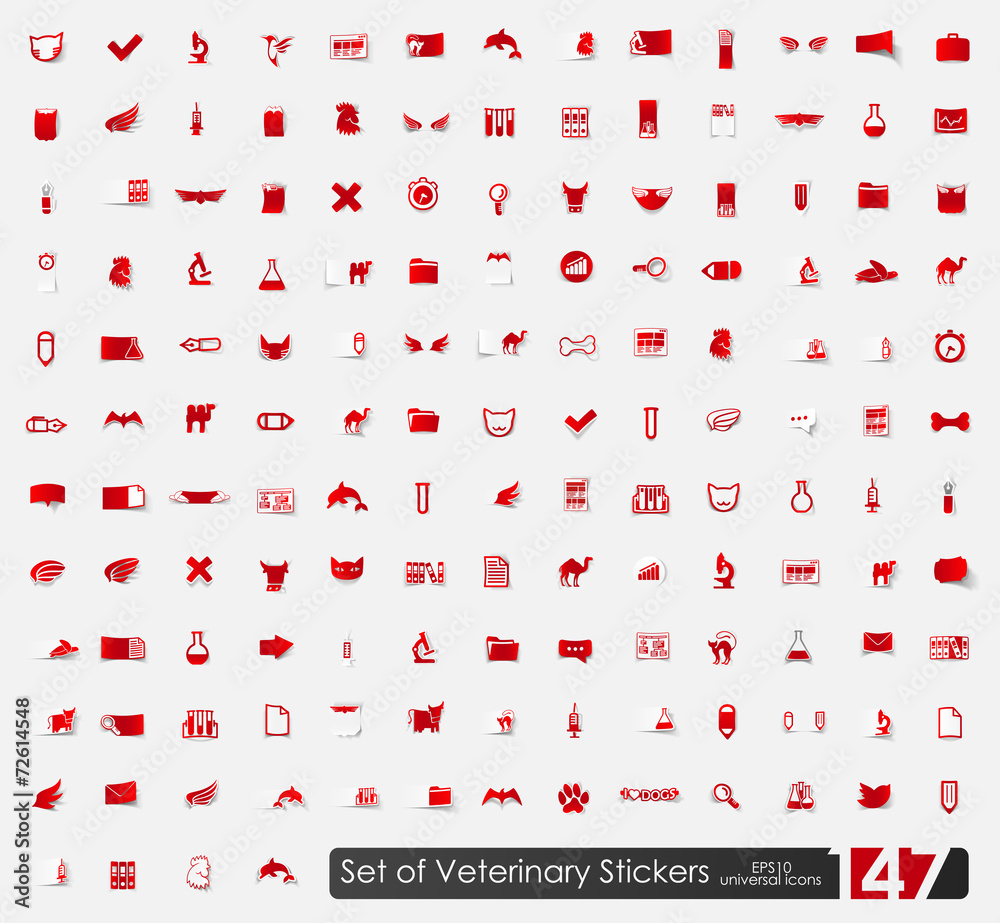 Set of veterinary stickers Set of veterinary stickers