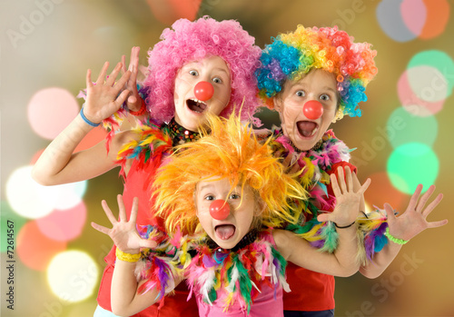 Group of happy children dancing at the carnival