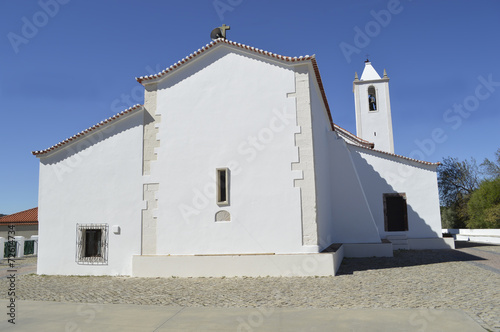 A view of the parish church in Salir, Portugal