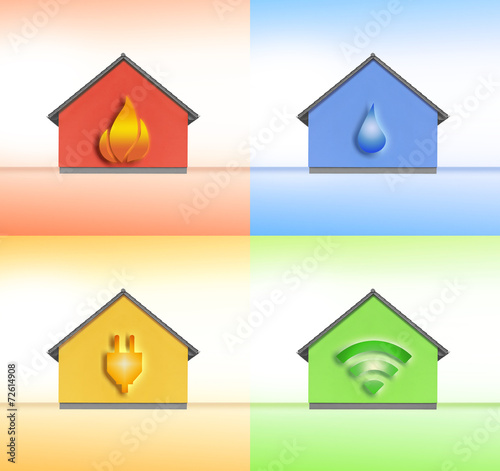 Gas, Wasser, Strom, Internet im Haus