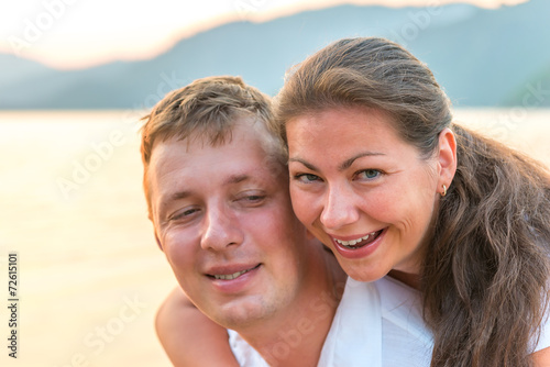 Portrait of a loving couple close up