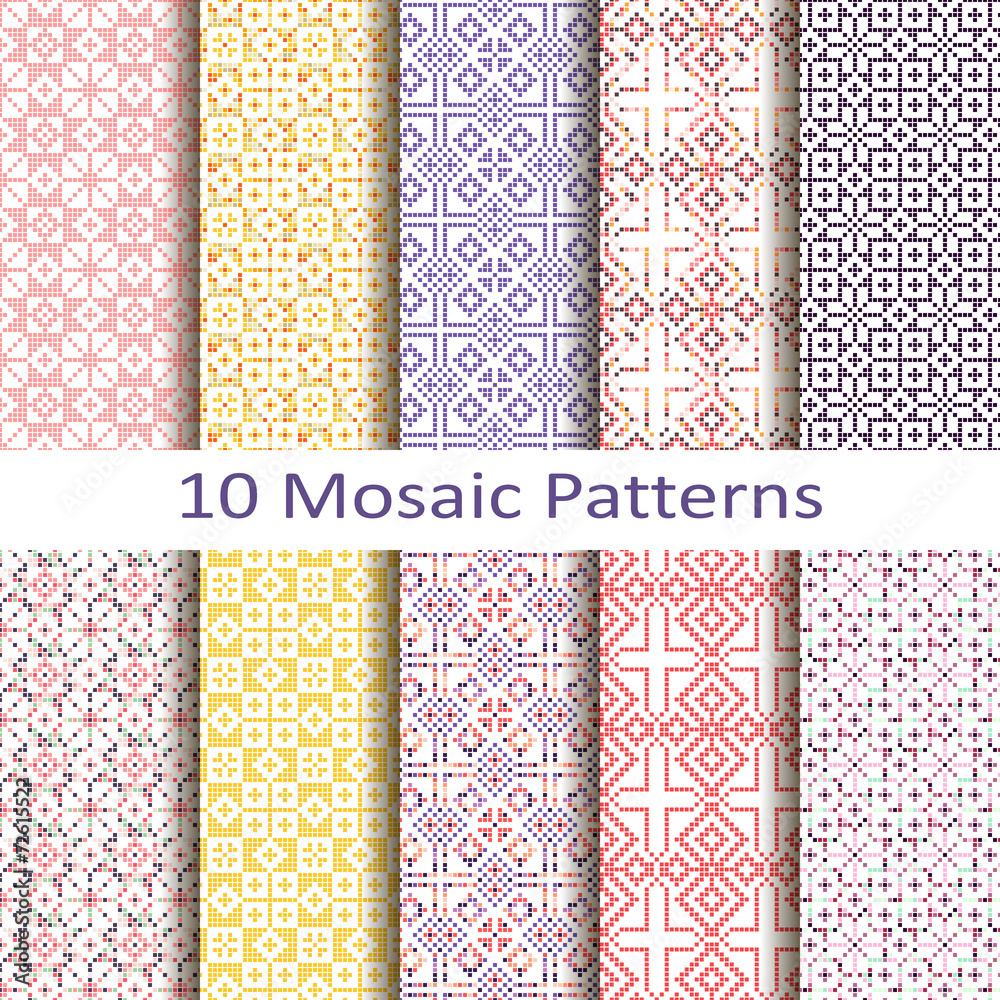 set of ten mosaic patterns set of ten mosaic patterns