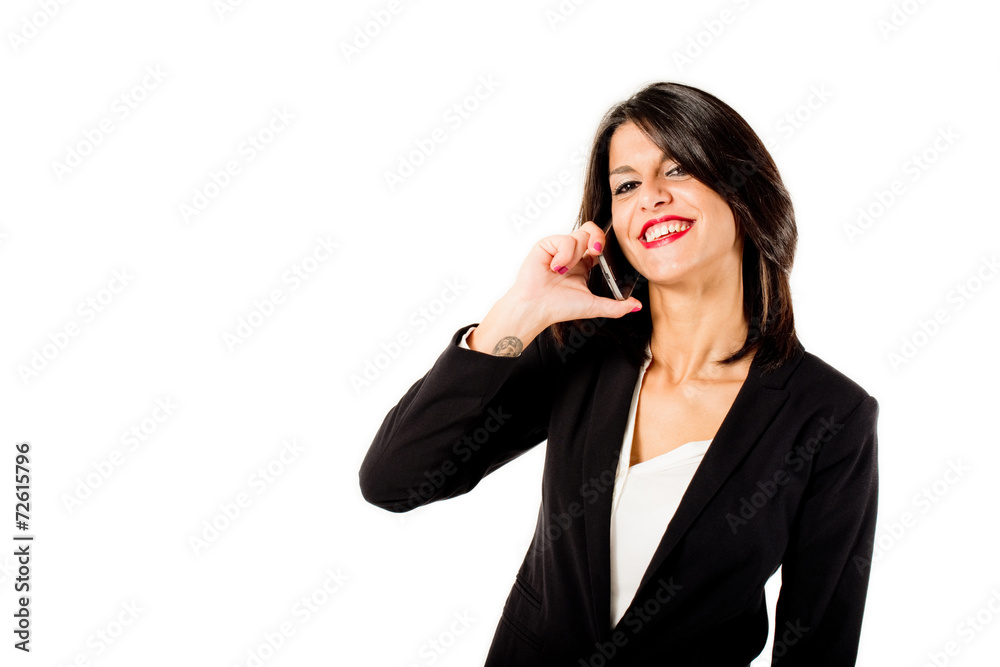 business woman talking on mobile phone business woman talking on mobile phone