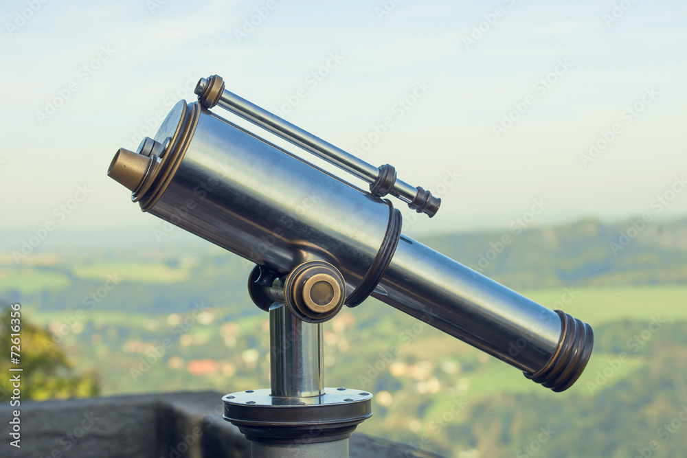 coin operated binoculars on a hill