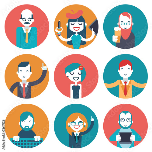 Male and Female Avatars Businessman Director Businesswoman