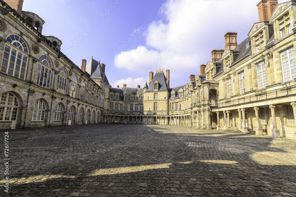 Inner courtyard of the royal palace at Fontainebleau