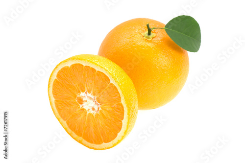 Oranges on white background.