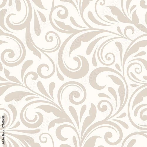 Vintage seamless beige floral pattern. Vector illustration.