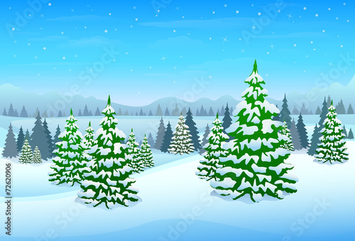 winter forest landscape christmas background
