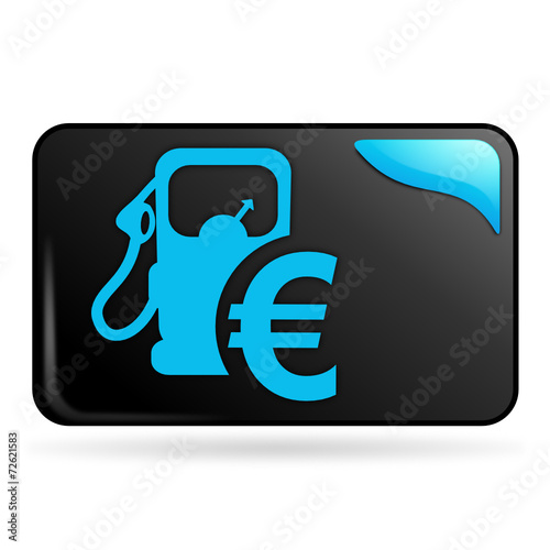 prix du carburant sur bouton web rectangle bleu