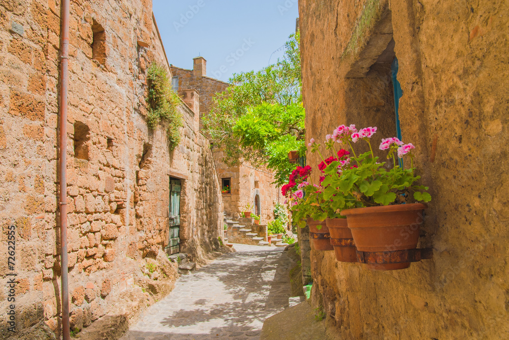 Italian medieval town of Civita di Bagnoregio, Italy