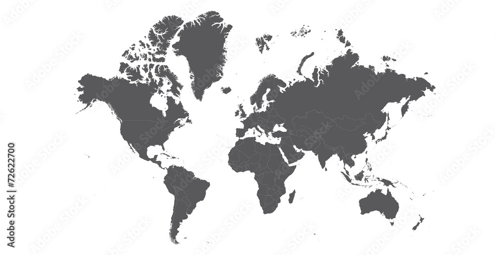 Fototapeta Kraje na białym tle Mapa świata plik wektorowy EPS8
