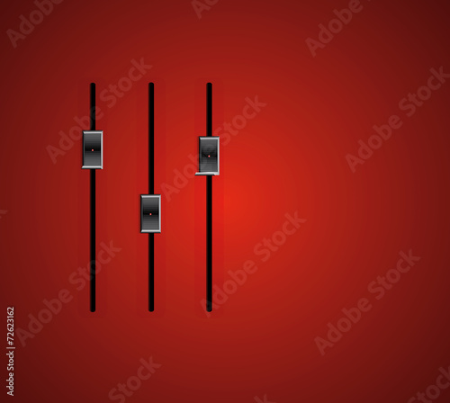 three audio stereo slider on red gradient background