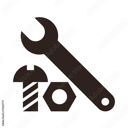 Wrench, nut and bolt icon