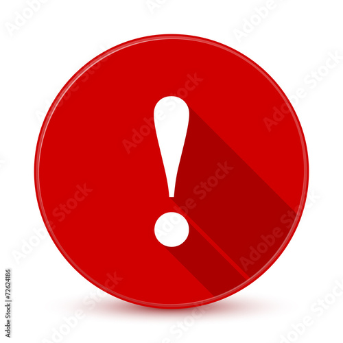 Red exclamation mark icon with long shadow