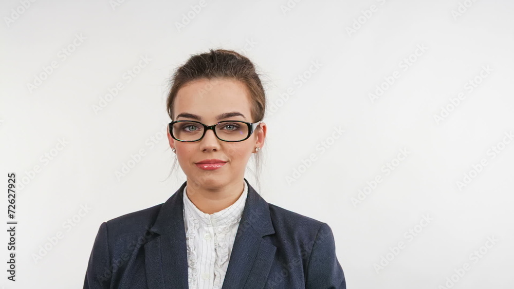 Smiling Business woman. Isolated over white background Smiling Business woman. Isolated over white background