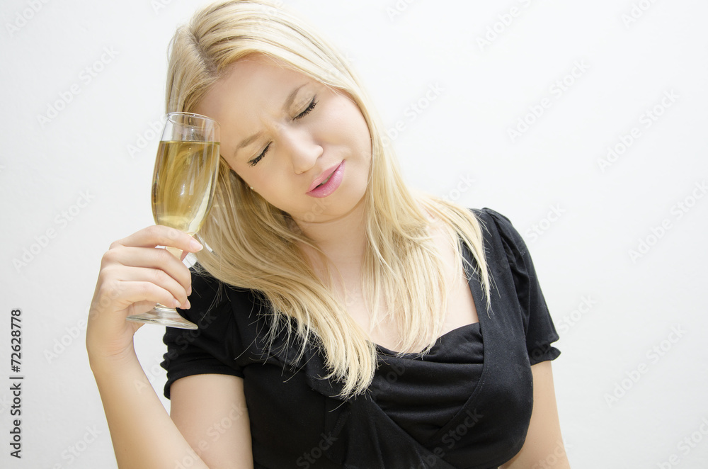Elegant Girl in black dress feeling lonely Elegant Girl in black dress feeling lonely