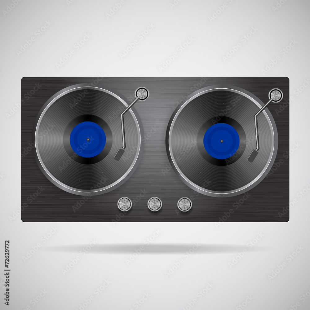 Vinyl Record Player Icon, dj mixer icon, dj cabin